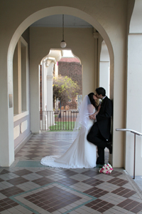 Bride and Groom Kiss