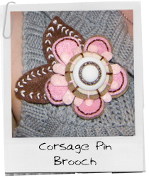 Felt and Button Flower Brooch Corsage Featured in the Lissylane Info Pack photo2