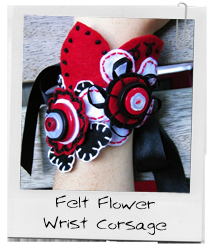Felt and Button Flower Wrist Cosage Featured in the Lissylane Info Pack photo3